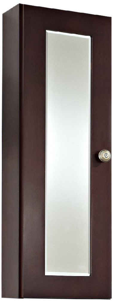 12-in. W 36-in. H Transitional Birch Wood-Veneer Medicine Cabinet In Coffee