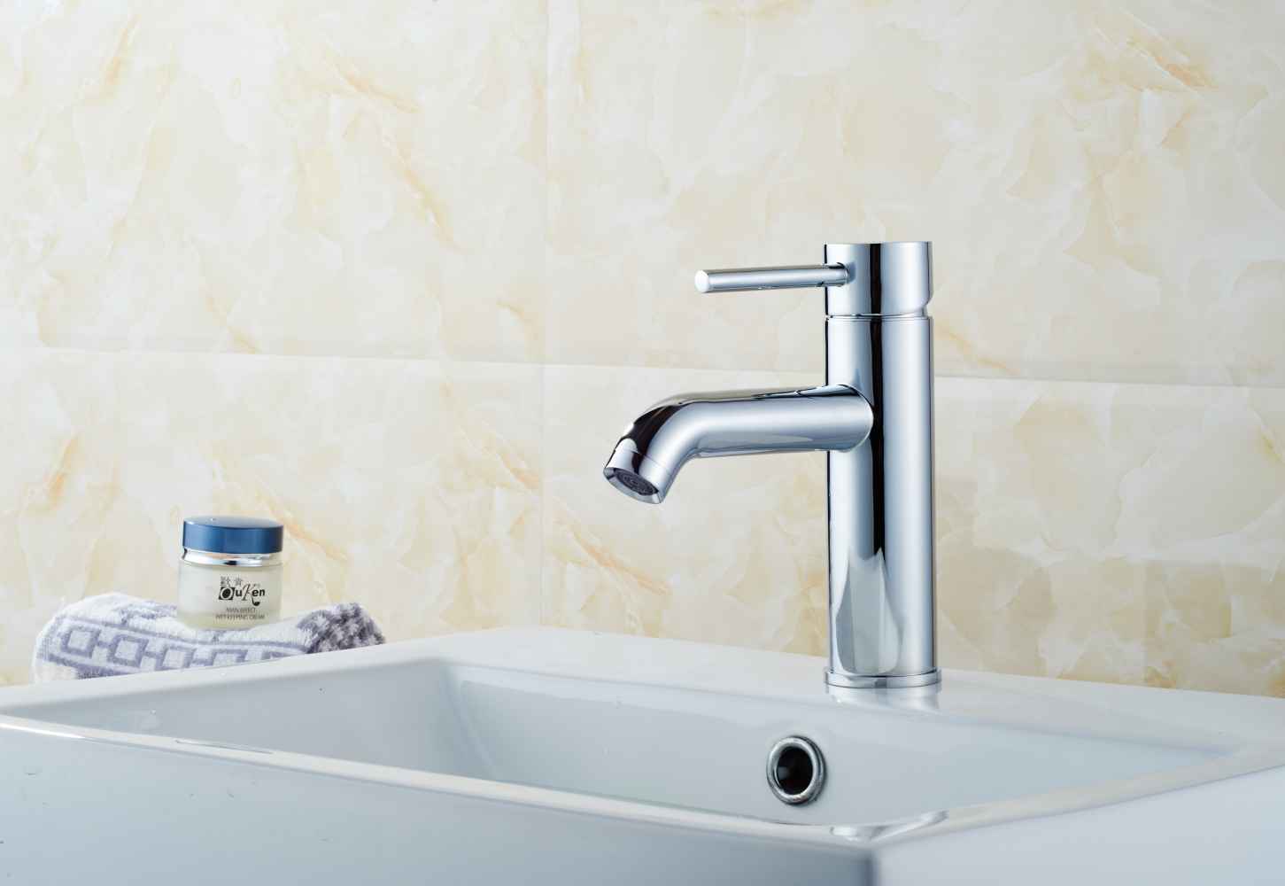 19.25-in. x 19.25-in. Round Bathroom Vessel Sink Set White Enamel Glaze