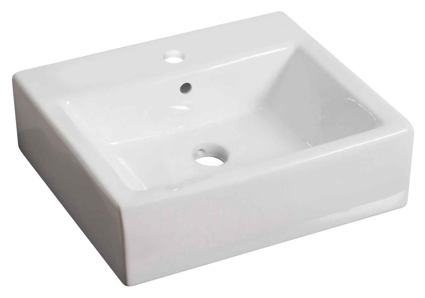 21-in. x 16.5-in. Rectangle Bathroom Vessel Sink Set White Enamel Glaze