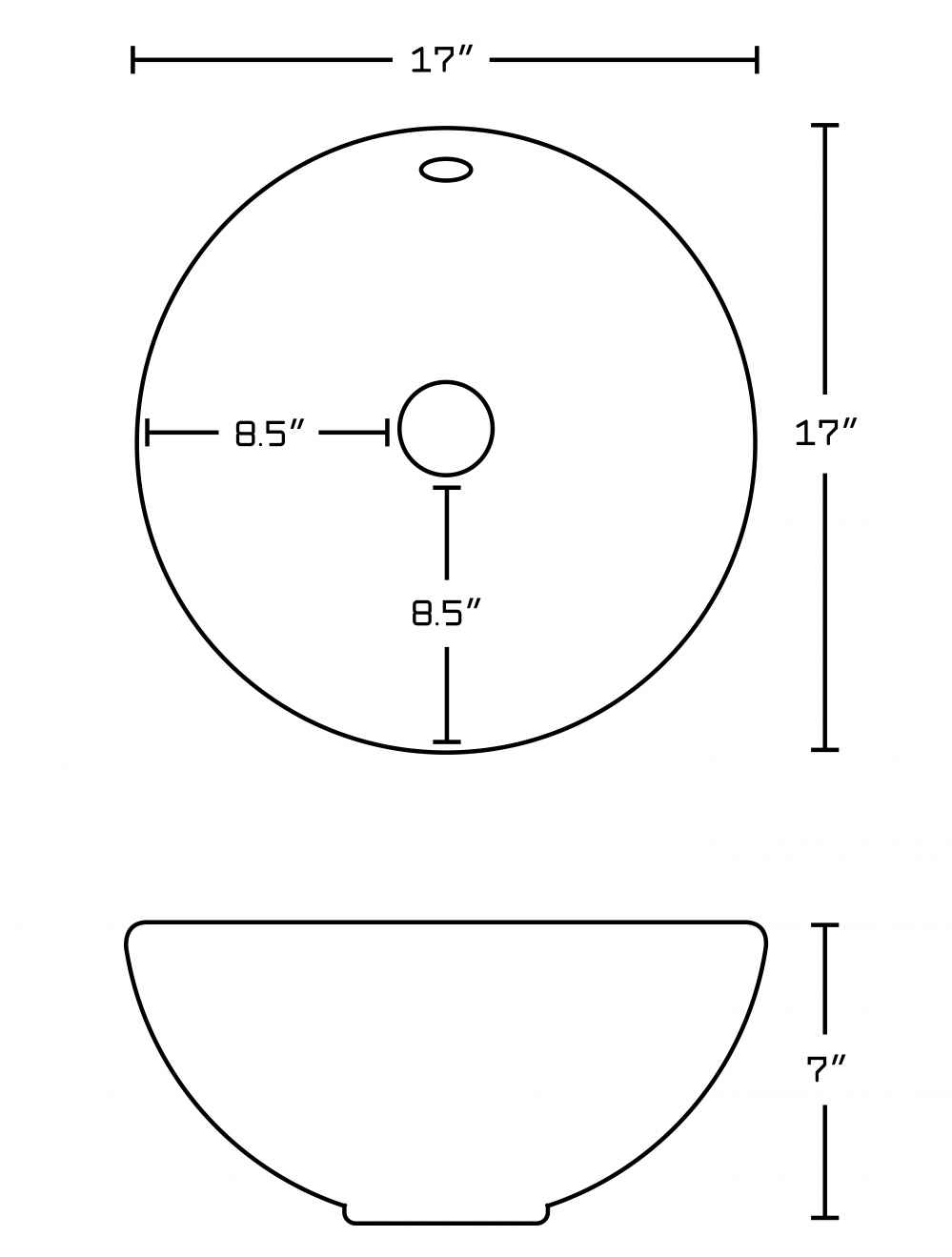 17-in. x 17-in. Round Bathroom Vessel Sink Set White Enamel Glaze
