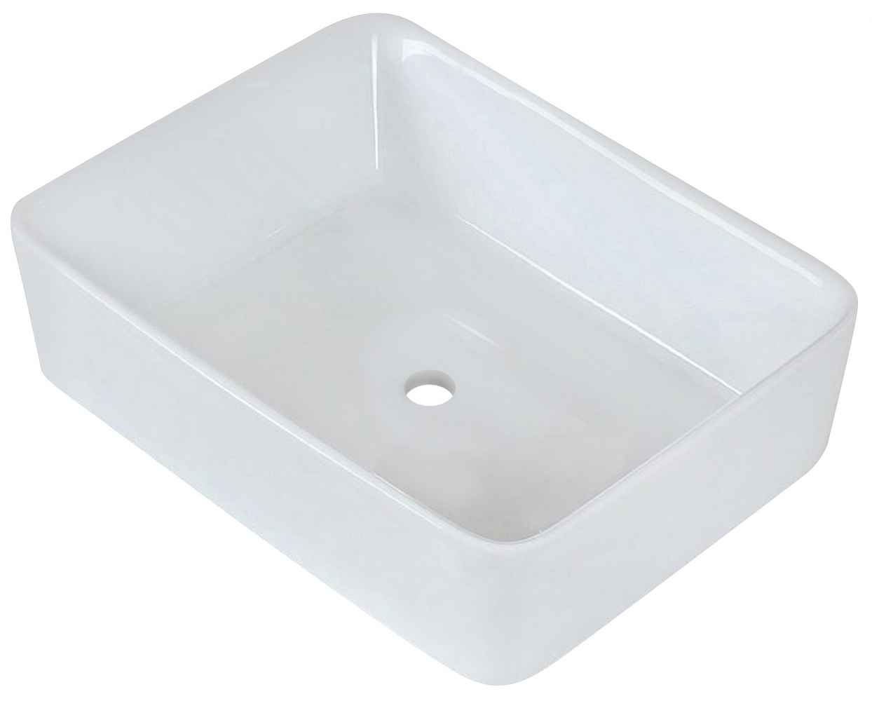 18.75-in. x 14.75-in. Rectangle Bathroom Vessel Sink Set White Enamel Glaze