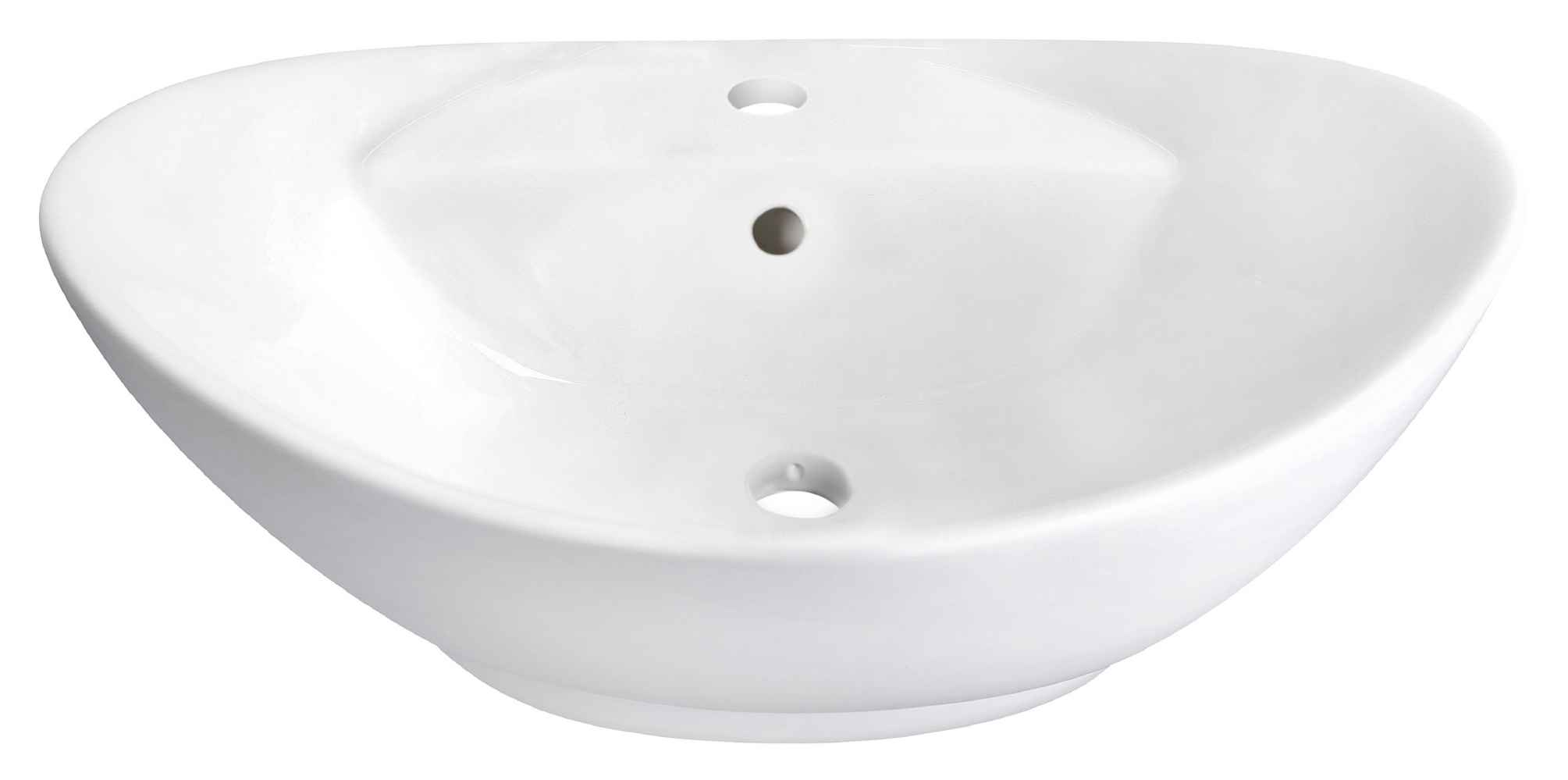 23-in. x 15.25-in. Oval Bathroom Vessel Sink Set White Enamel Glaze