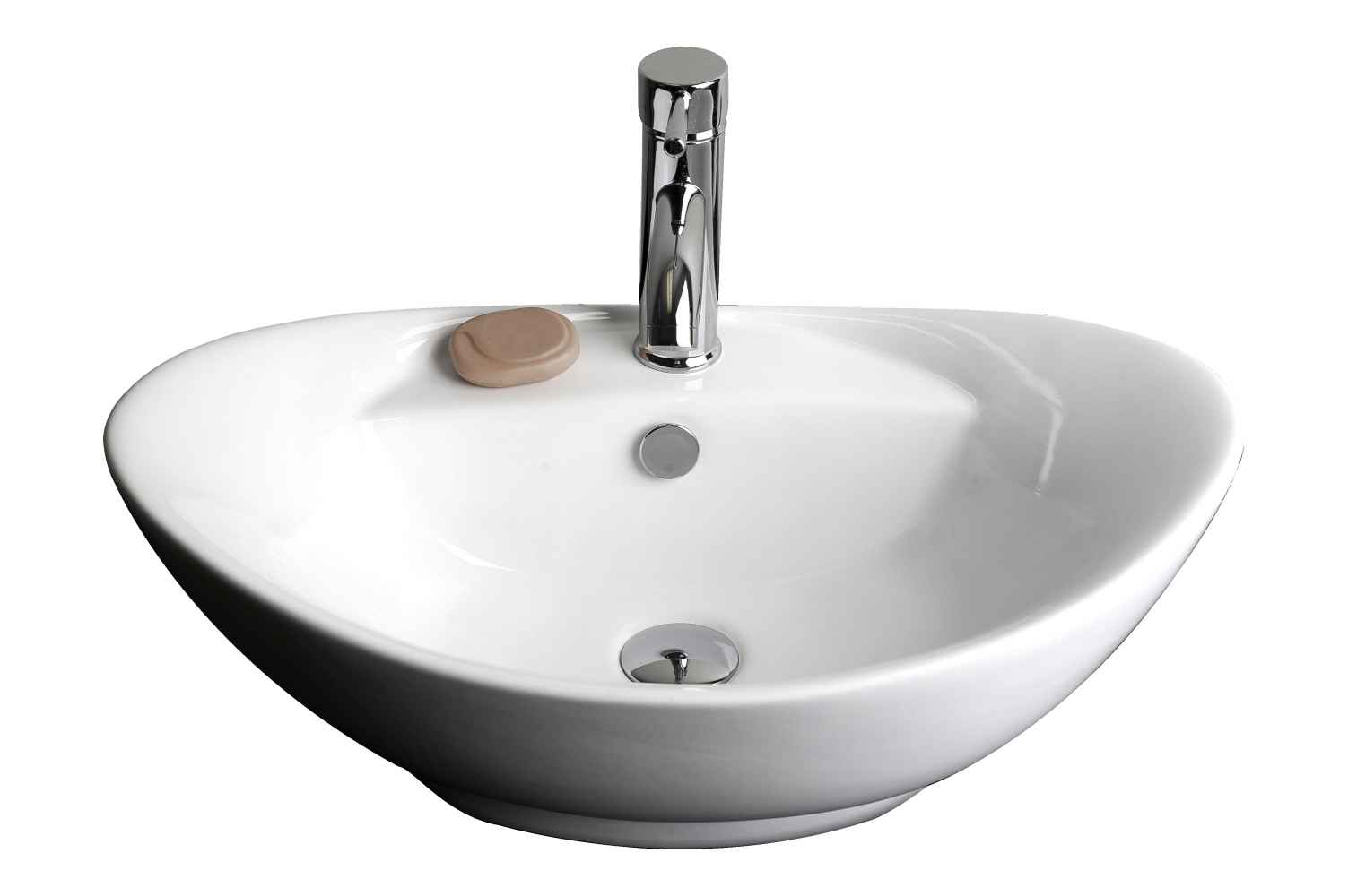 23-in. x 15.25-in. Oval Bathroom Vessel Sink Set White Enamel Glaze