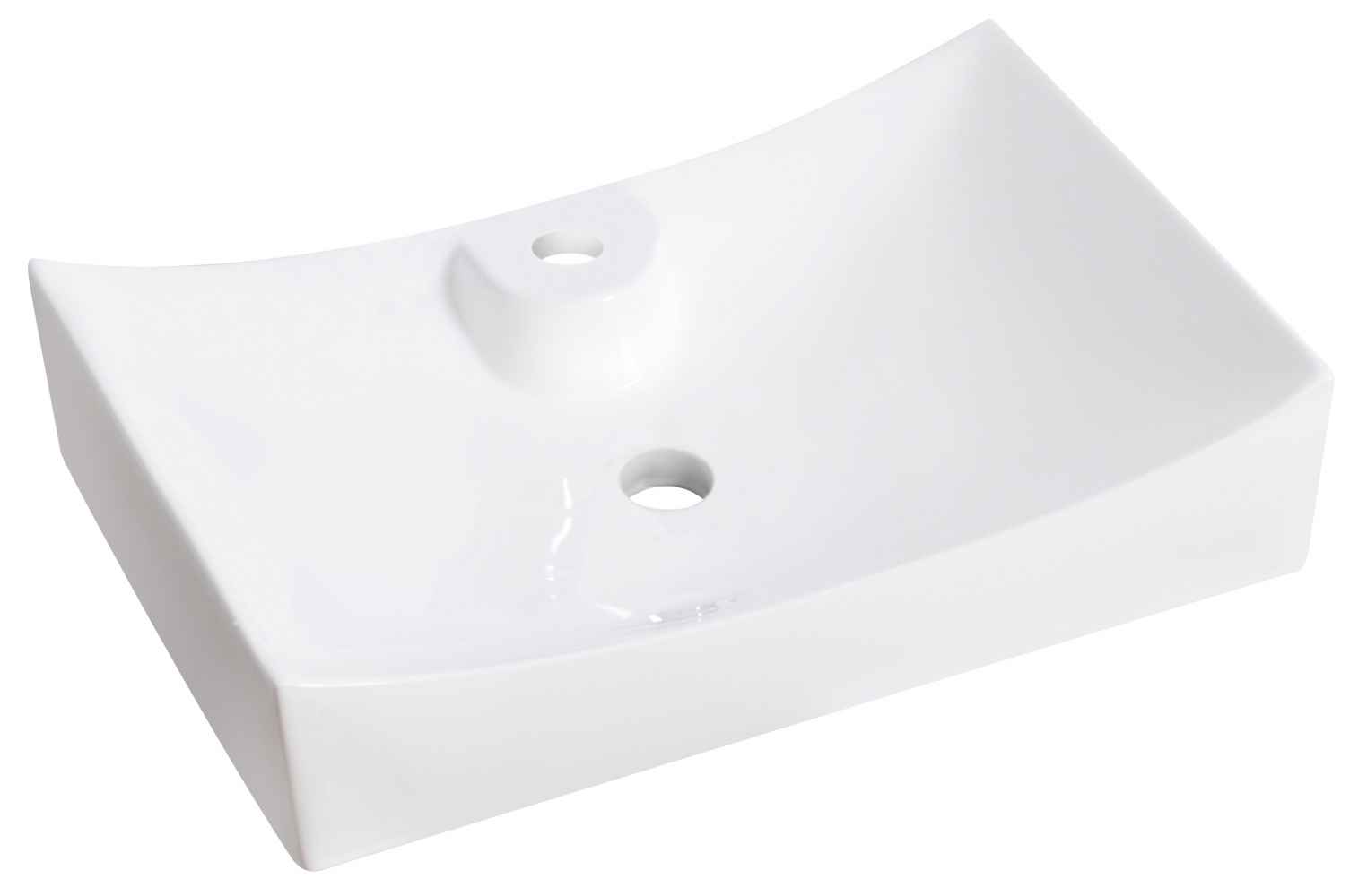 26-in. x 17.75-in. Rectangle Bathroom Vessel Sink Set White Enamel Glaze