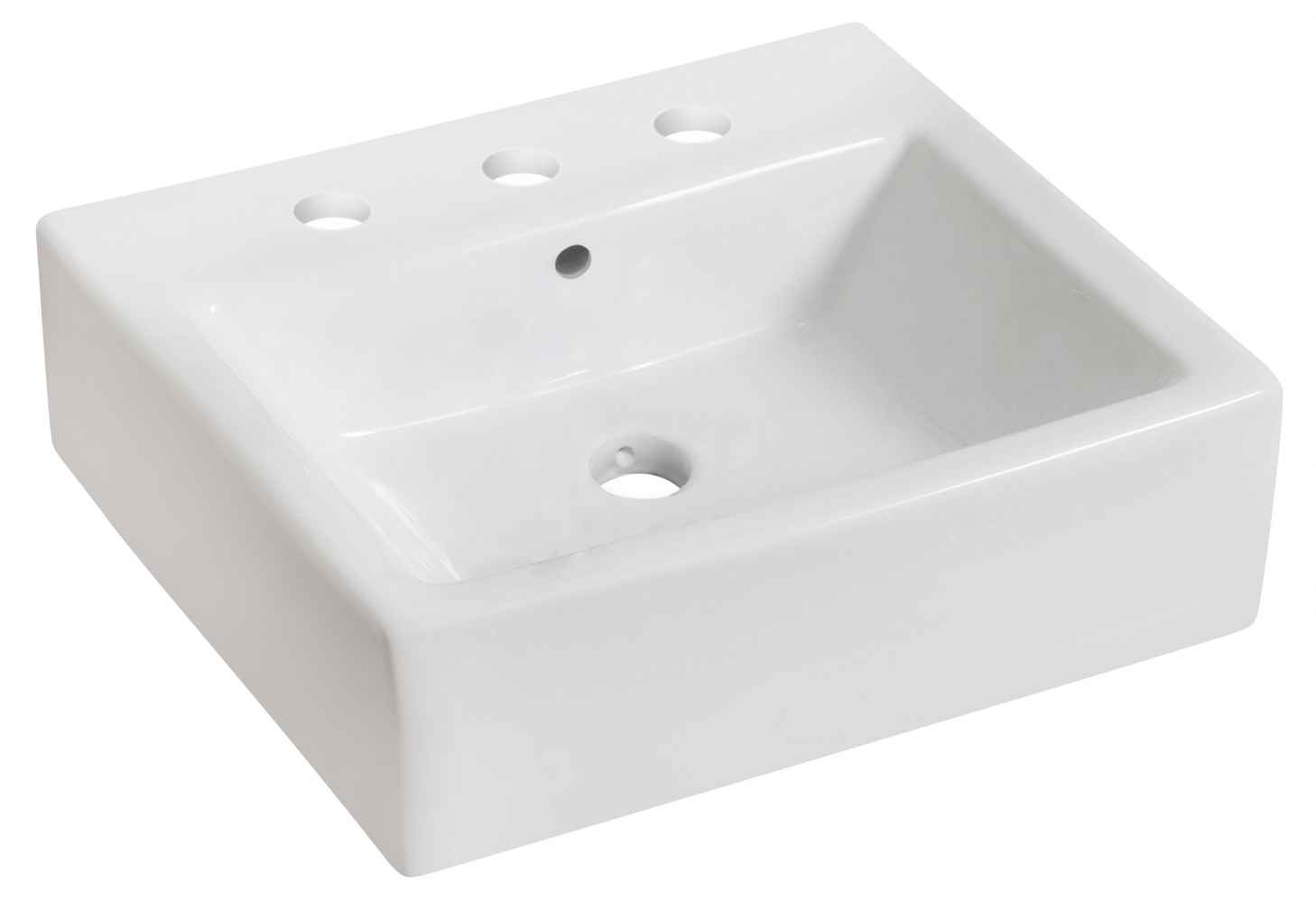 21-in. x 16.5-in. Rectangle Bathroom Vessel Sink Set White Enamel Glaze
