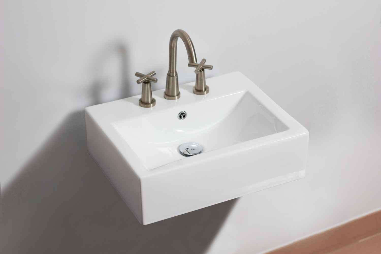 20.25-in. x 16.25-in. Rectangle Bathroom Vessel Sink Set White Enamel Glaze