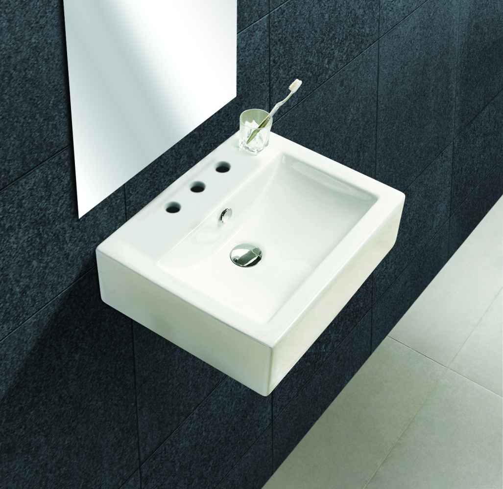 20.25-in. x 16.25-in. Rectangle Bathroom Vessel Sink Set White Enamel Glaze