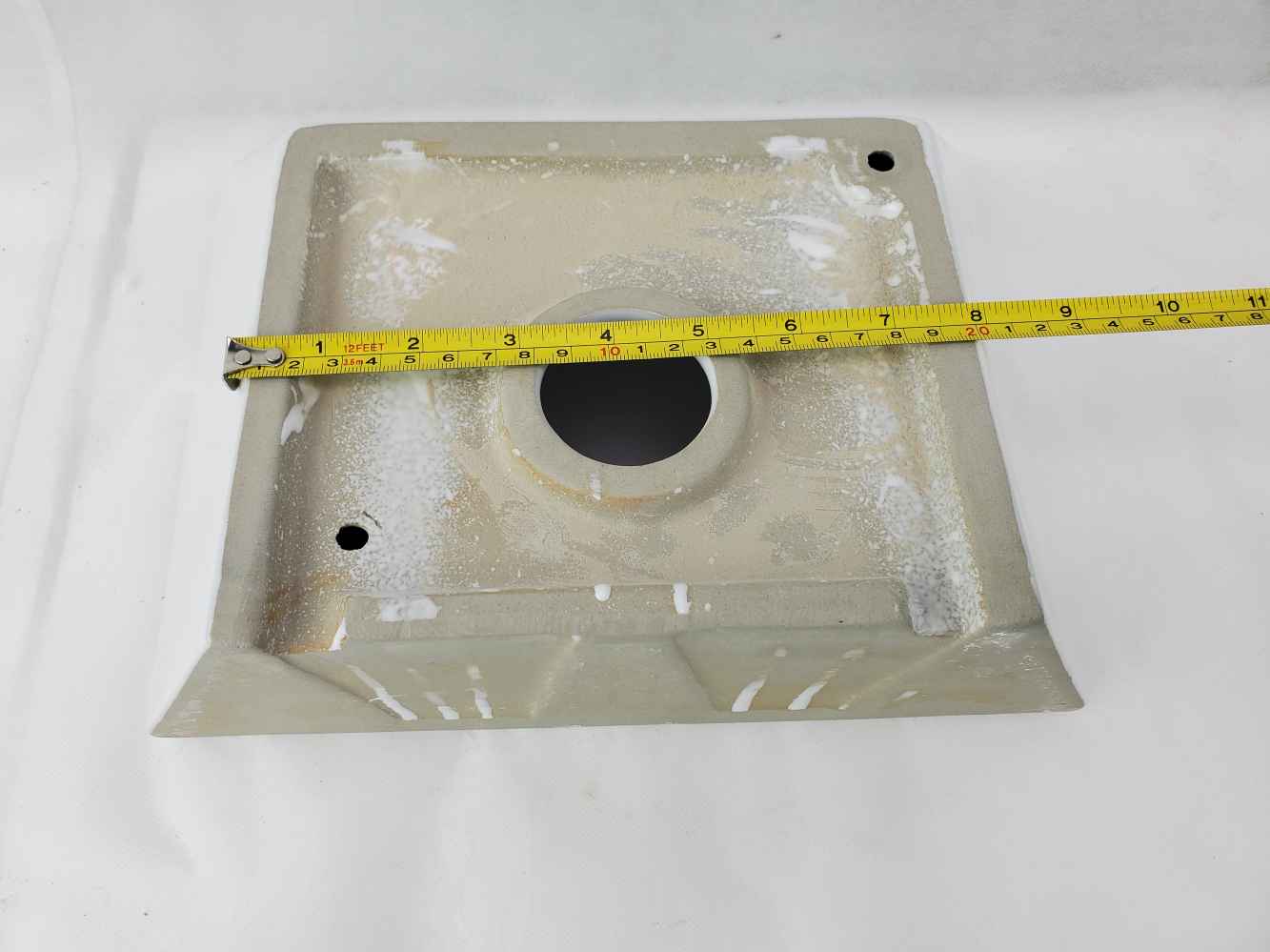 12-in. x 9-in. Rectangle Bathroom Vessel Sink Set White Enamel Glaze
