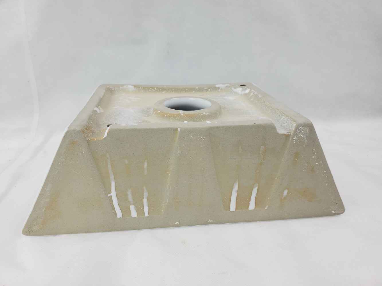 12-in. x 9-in. Rectangle Bathroom Vessel Sink Set White Enamel Glaze