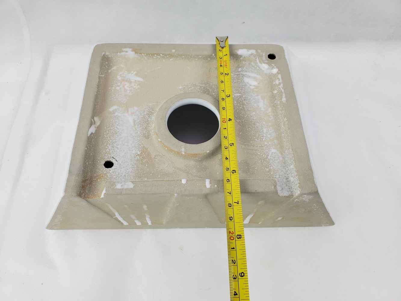 12-in. x 9-in. Rectangle Bathroom Vessel Sink Set White Enamel Glaze