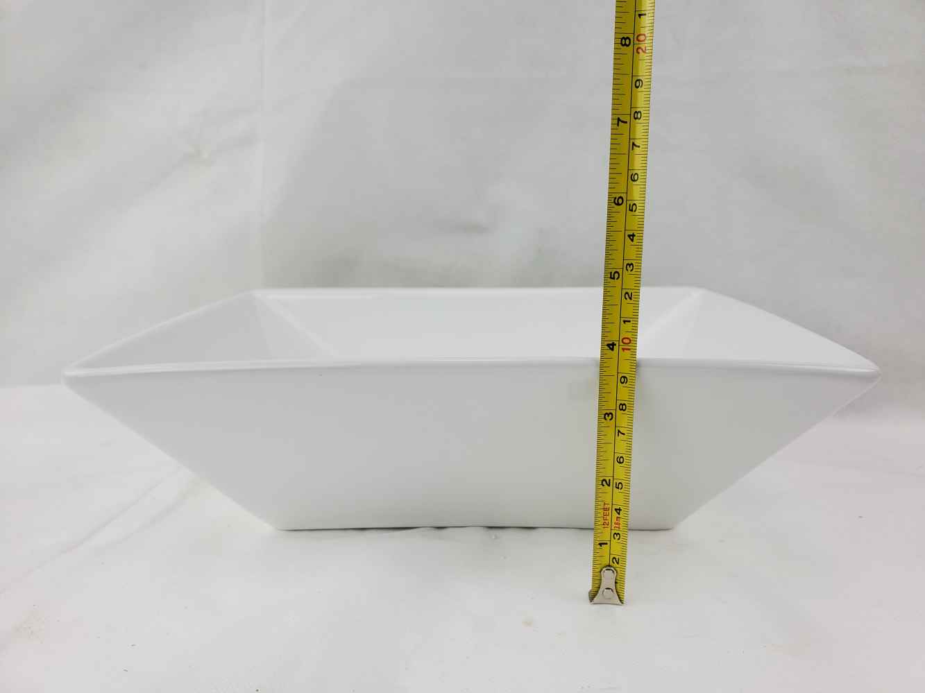 12-in. x 9-in. Rectangle Bathroom Vessel Sink Set White Enamel Glaze