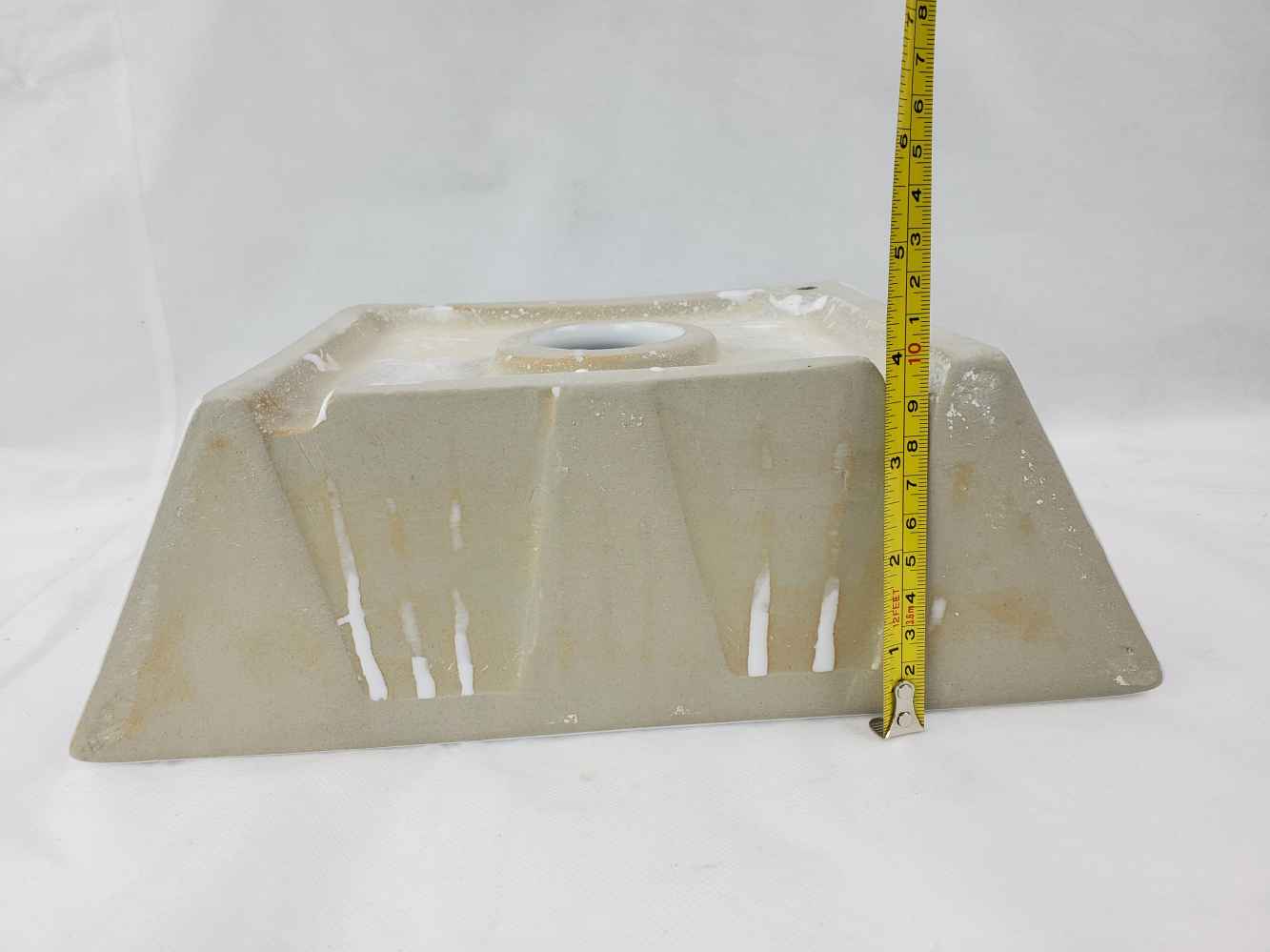 12-in. x 9-in. Rectangle Bathroom Vessel Sink Set White Enamel Glaze