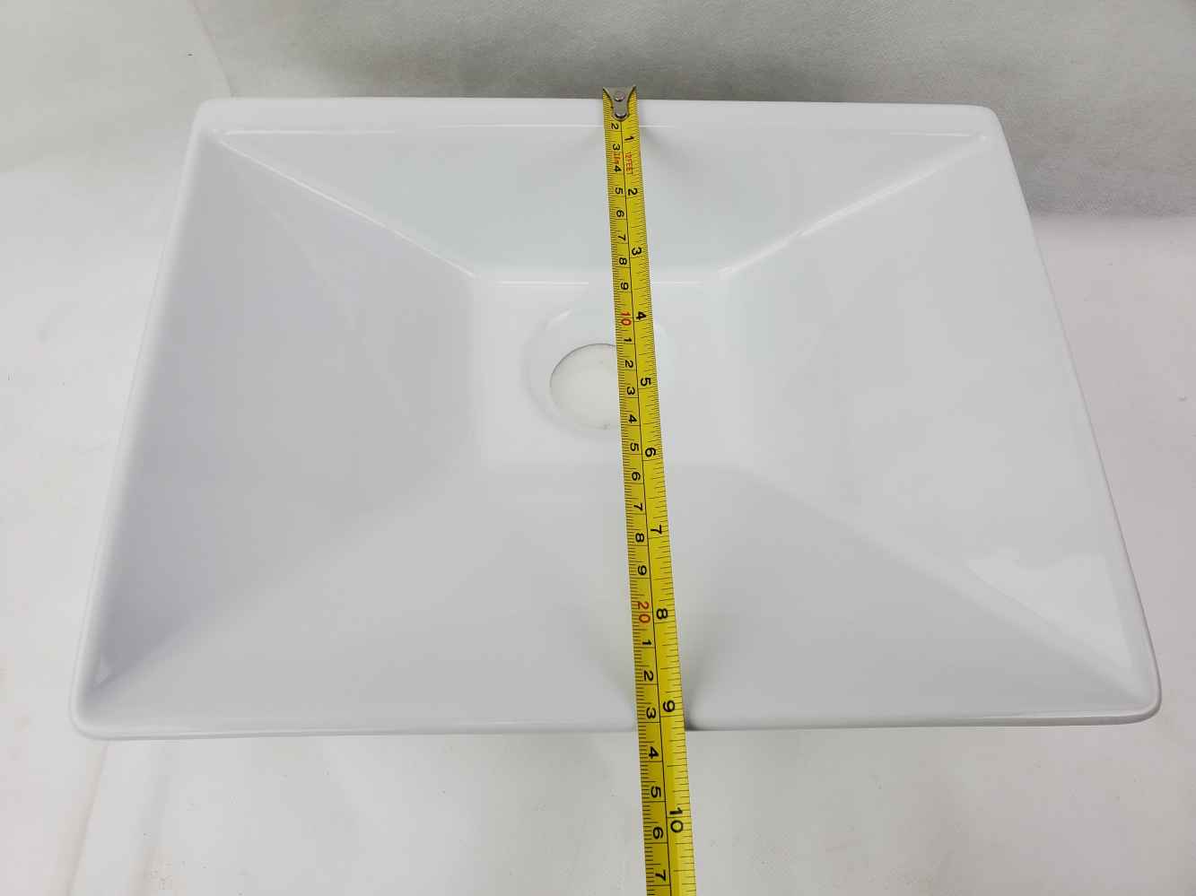 12-in. x 9-in. Rectangle Bathroom Vessel Sink Set White Enamel Glaze