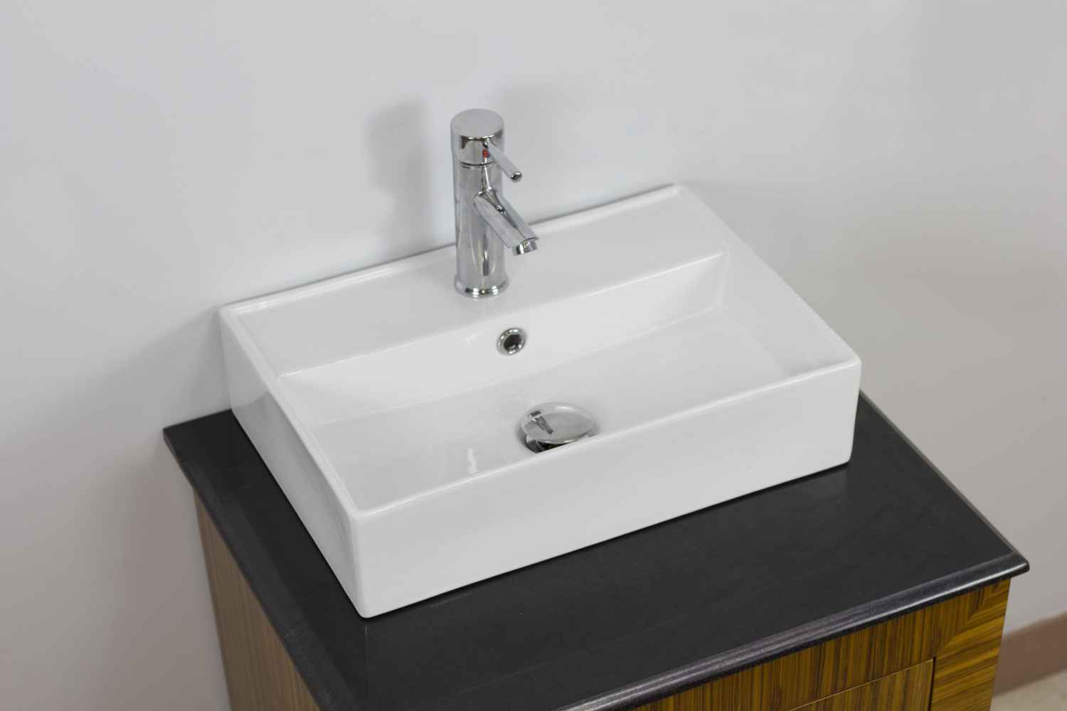 19.75-in. x 13.75-in. Rectangle Bathroom Vessel Sink Set White Enamel Glaze