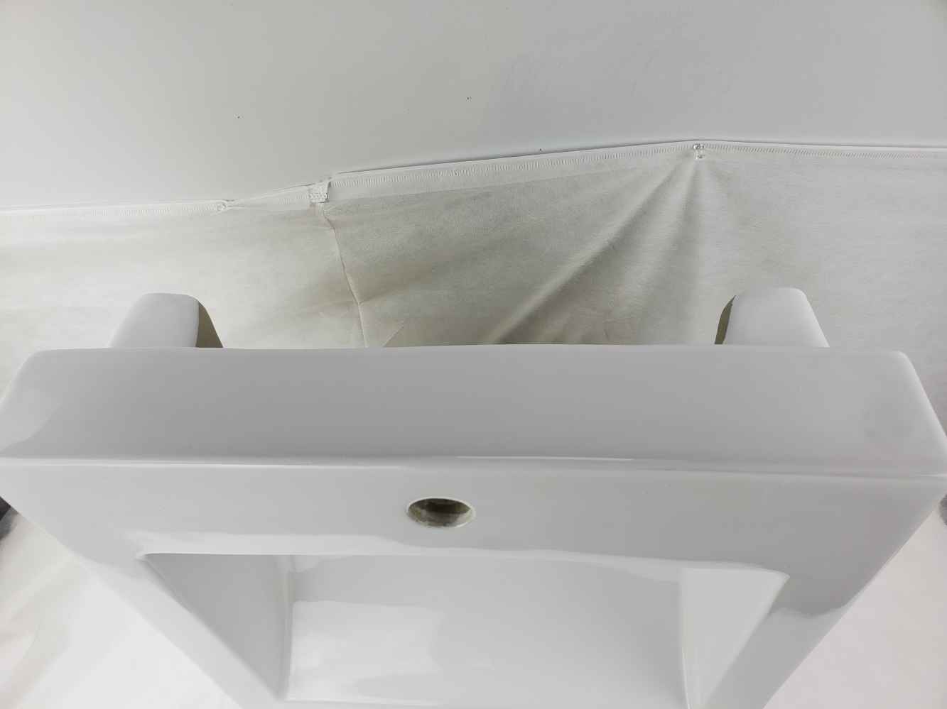 20.25-in. x 19-in. Rectangle Bathroom Vessel Sink Set White Enamel Glaze