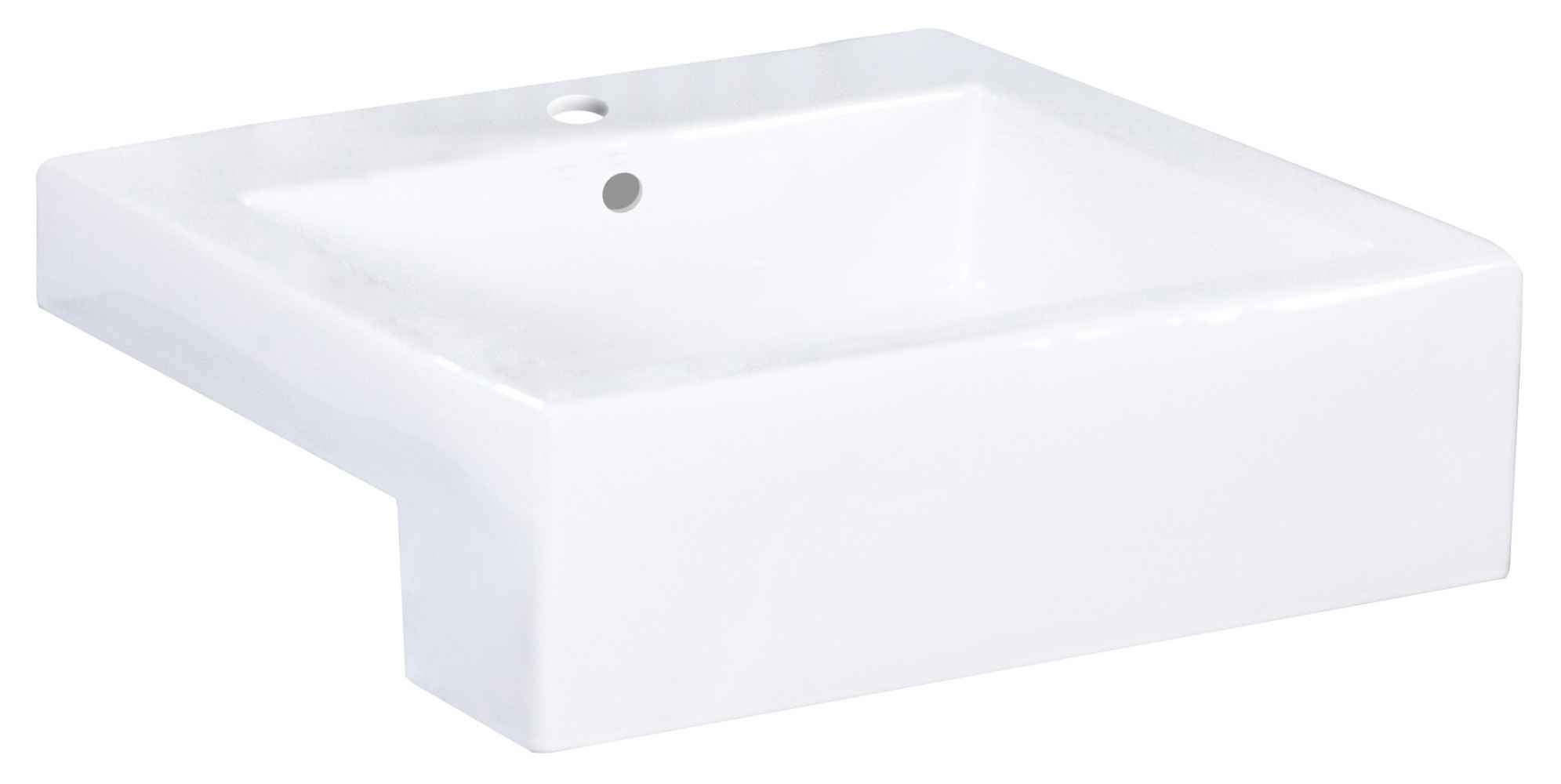 20.25-in. x 19-in. Rectangle Bathroom Vessel Sink Set White Enamel Glaze