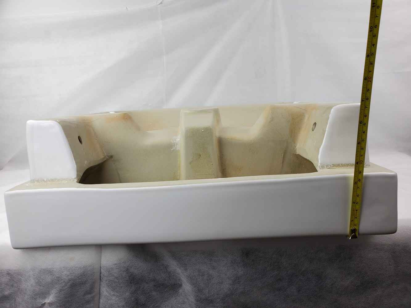 20.25-in. x 19-in. Rectangle Bathroom Vessel Sink Set White Enamel Glaze