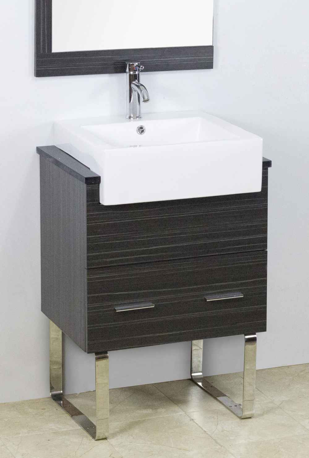 20.25-in. x 19-in. Rectangle Bathroom Vessel Sink Set White Enamel Glaze