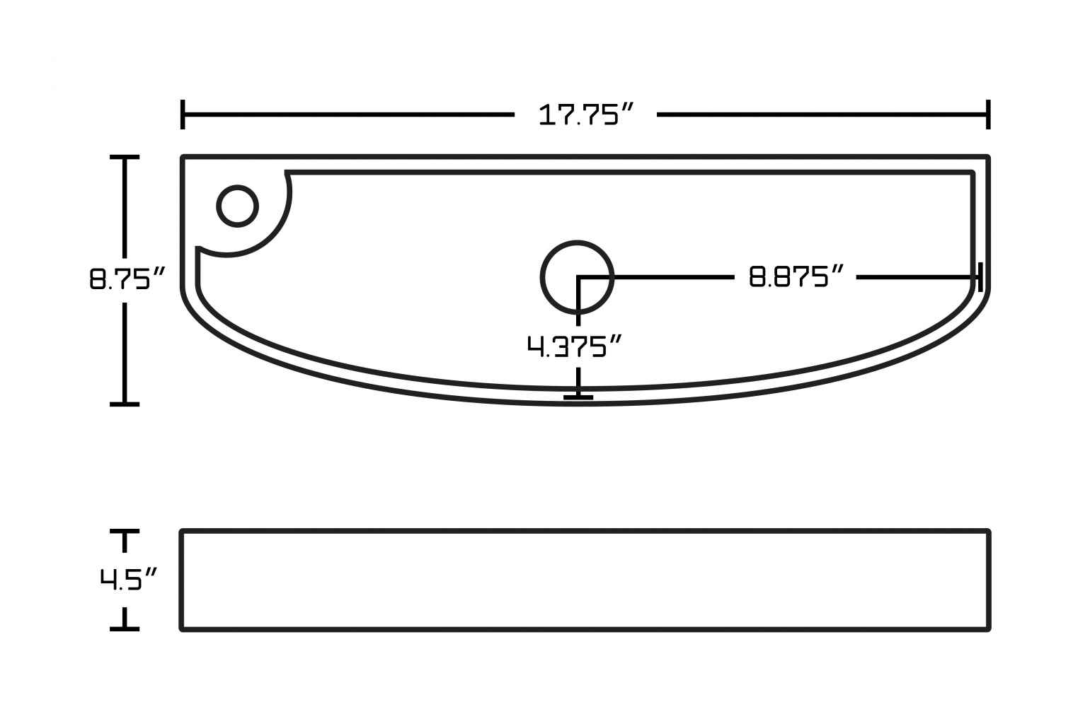 17.75-in. x 8.75-in. Rectangle Bathroom Vessel Sink Set White Enamel Glaze