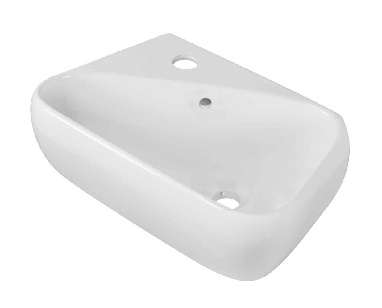 17.5-in. x 11-in. Rectangle Bathroom Vessel Sink Set White Enamel Glaze