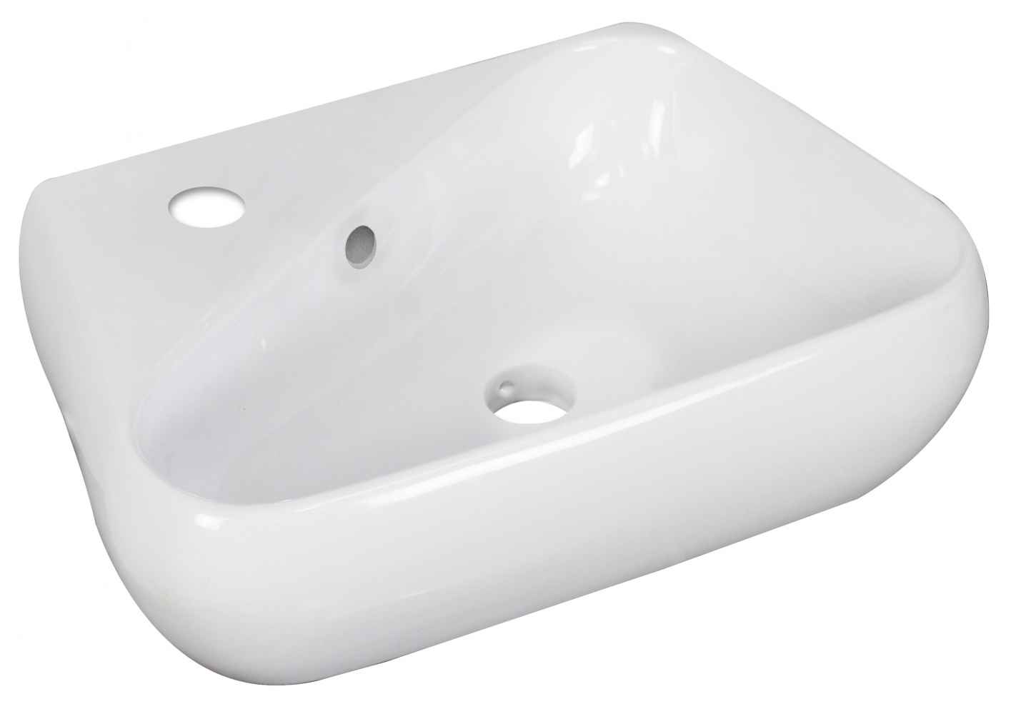 17.5-in. x 11-in. Unique Bathroom Vessel Sink Set White Enamel Glaze