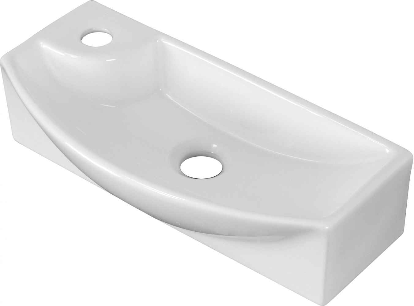 17.75-in. x 8.75-in. Rectangle Bathroom Vessel Sink Set White Enamel Glaze