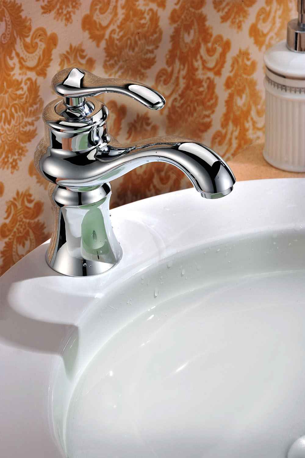 19-in. x 15.5-in. Round Bathroom Vessel Sink Set White Enamel Glaze