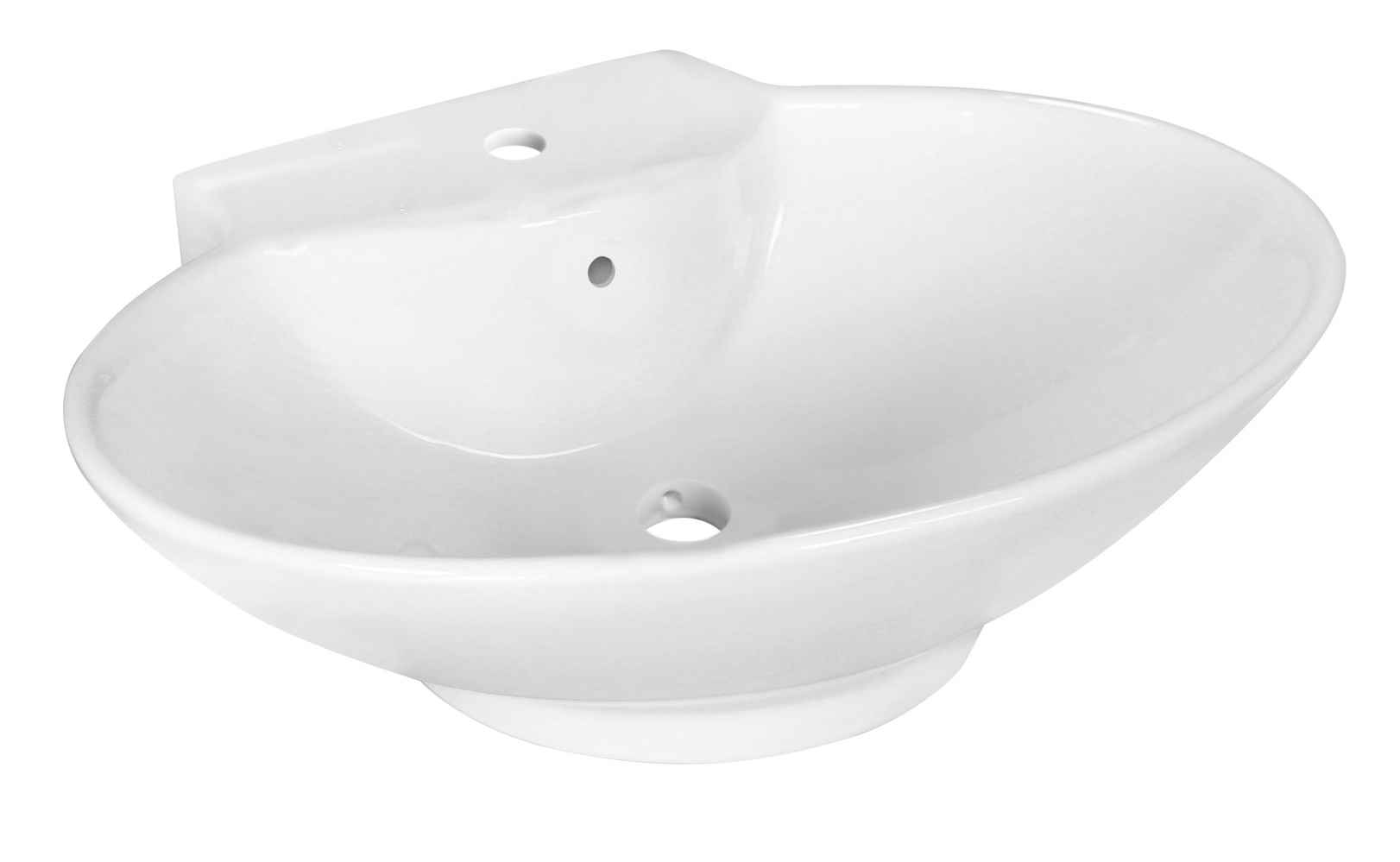 22.75-in. x 17.25-in. Oval Bathroom Vessel Sink Set White Enamel Glaze