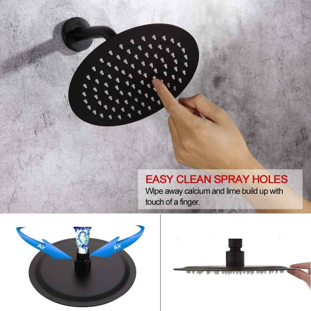 7.87-in. x 7.44-in. Shower Kit Black Stainless Steel