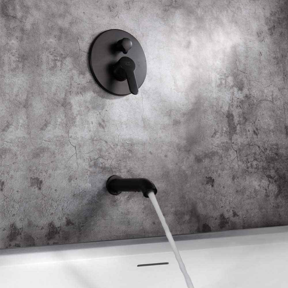 7.87-in. x 7.44-in. Shower Kit Black Stainless Steel