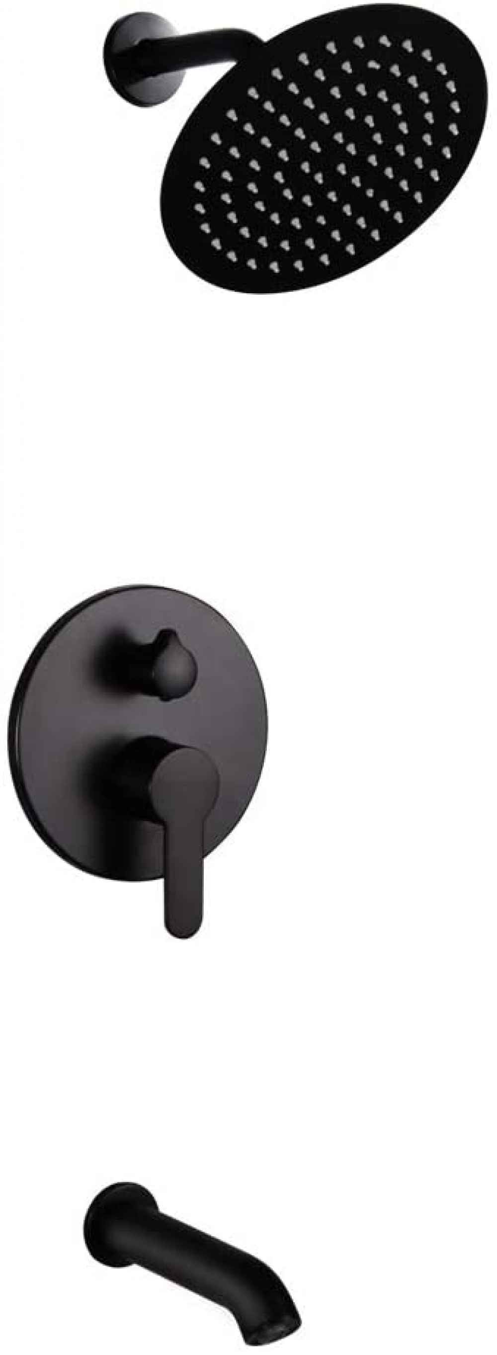 7.87-in. x 7.44-in. Shower Kit Black Stainless Steel