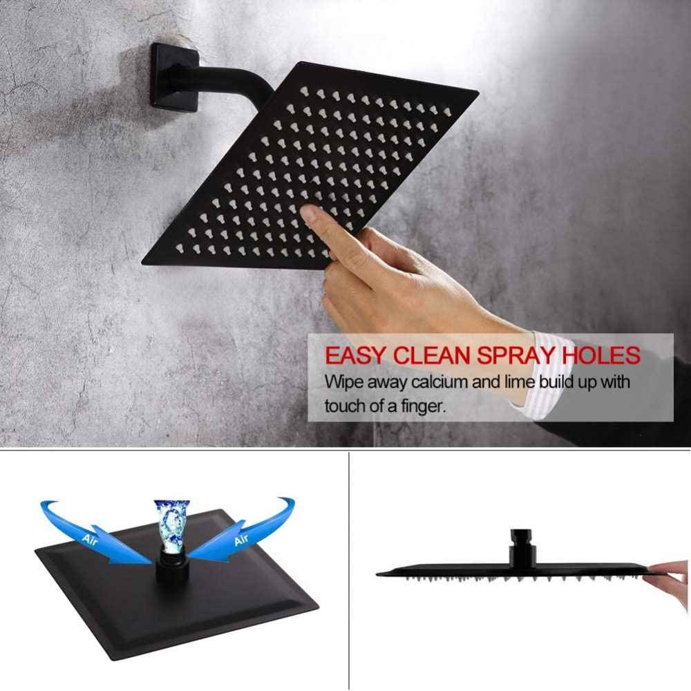 7.68-in. x 5.51-in. Shower Kit Black Stainless Steel