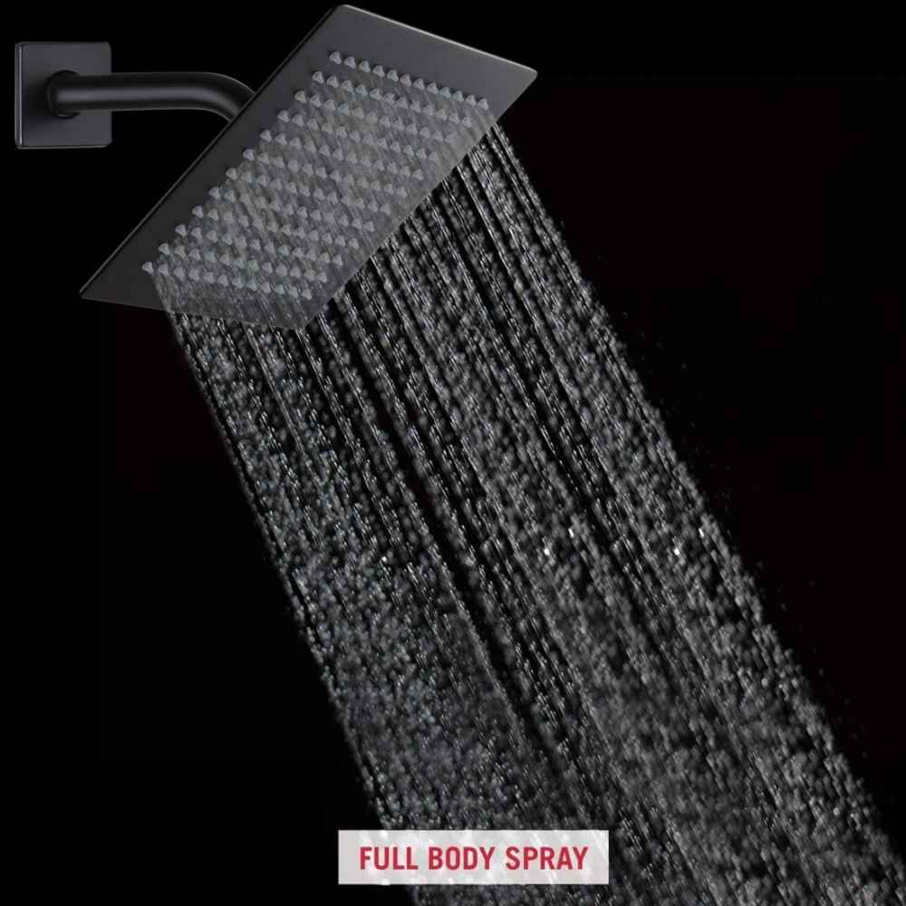 7.68-in. x 5.51-in. Shower Kit Black Stainless Steel