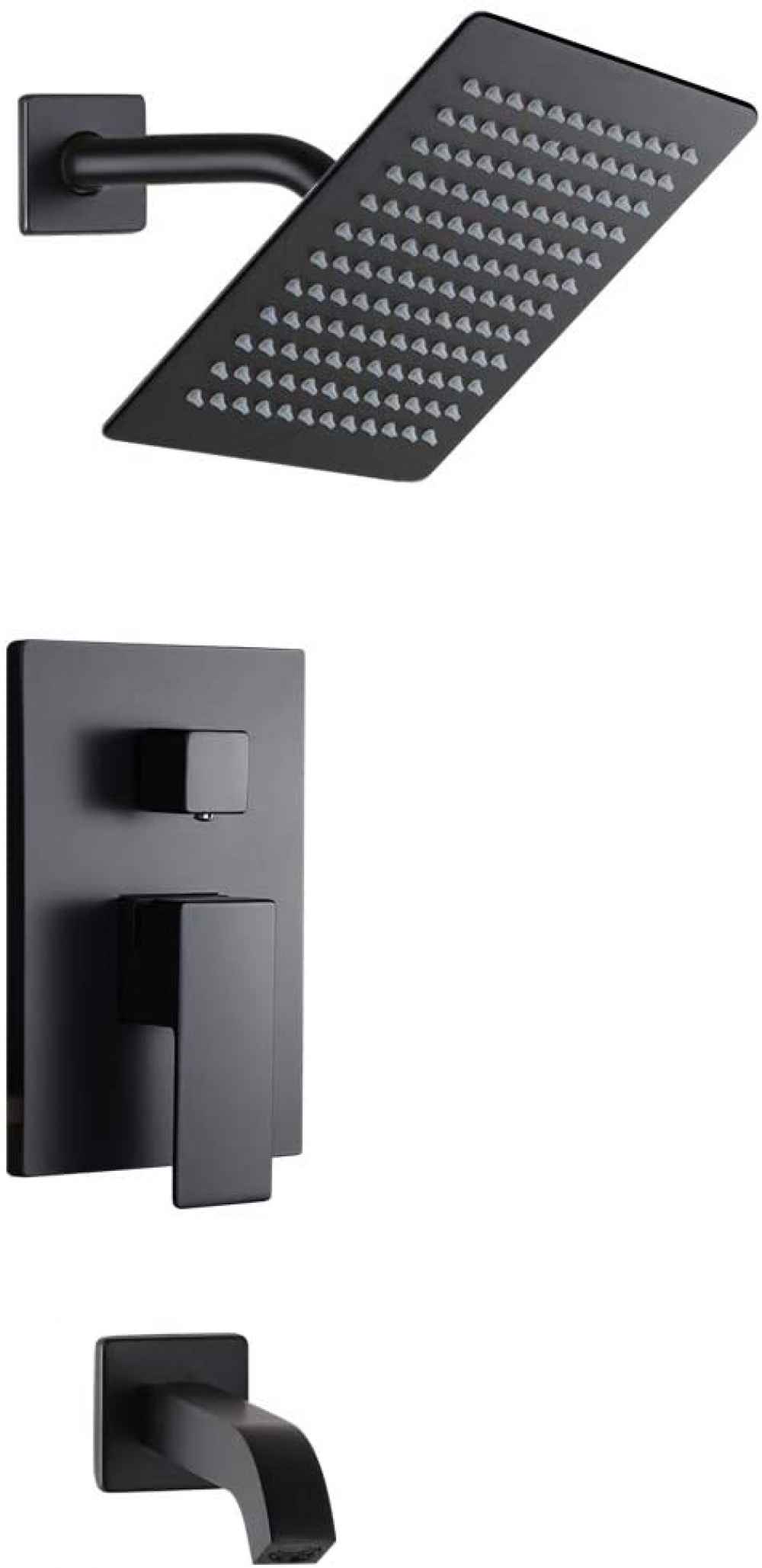 7.68-in. x 5.51-in. Shower Kit Black Stainless Steel