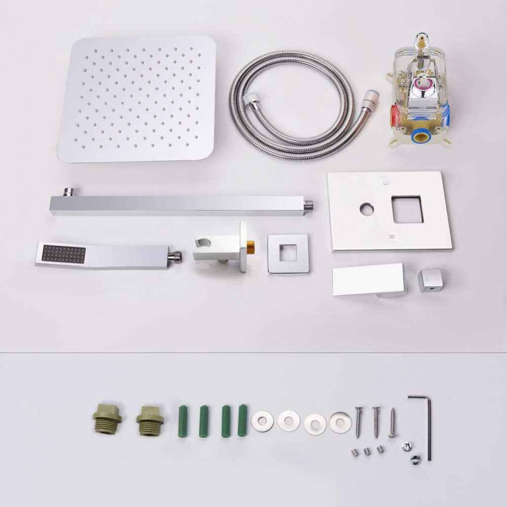7.87-in. x 78.74-in. Shower Kit Chrome Stainless Steel