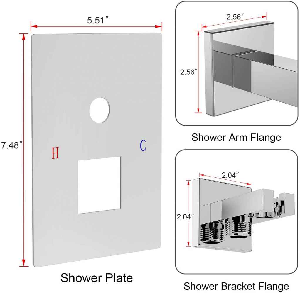 7.87-in. x 78.74-in. Shower Kit Chrome Stainless Steel