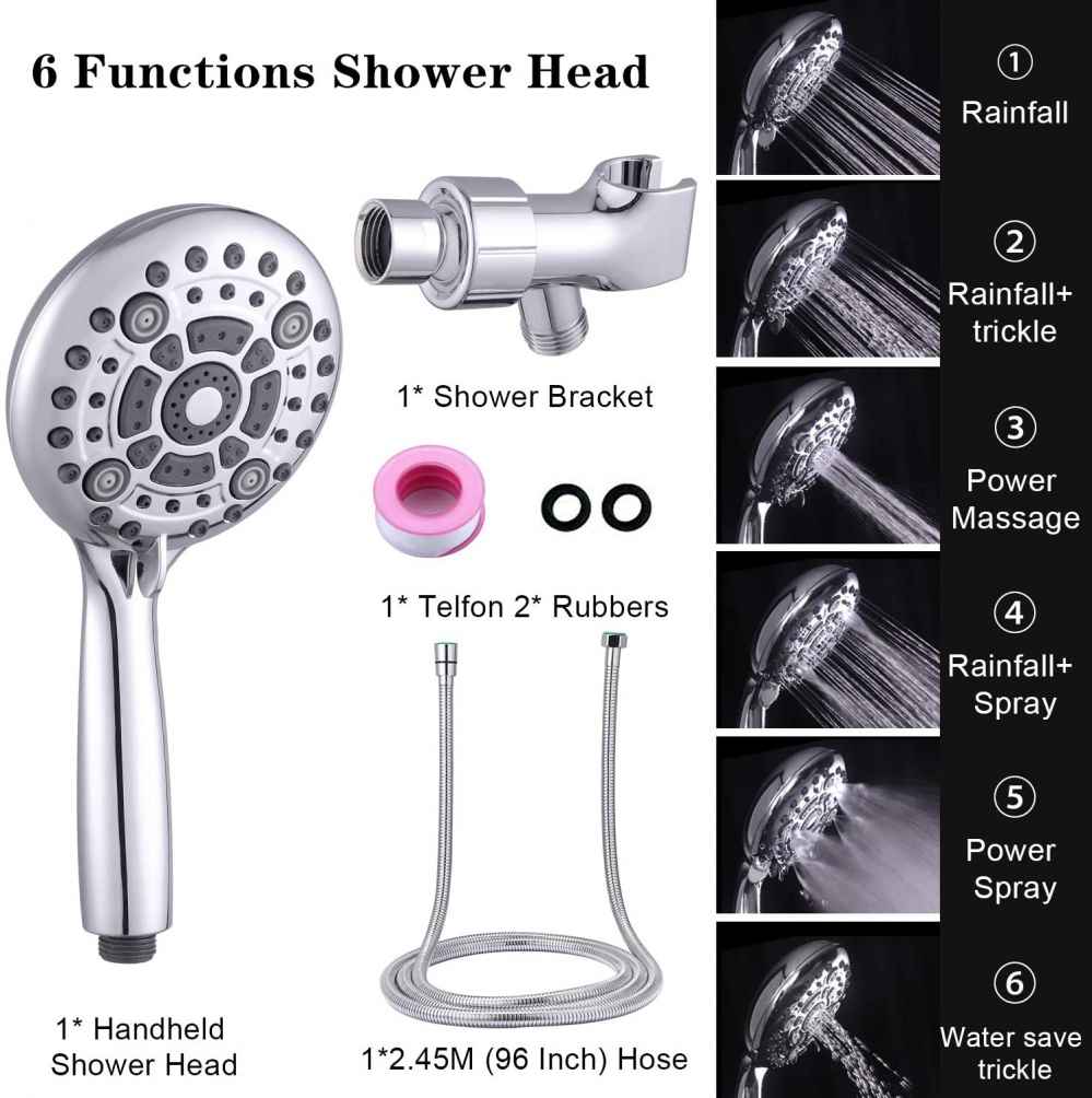 Chrome Wall Mount Stainless Steel Round Shower Head
