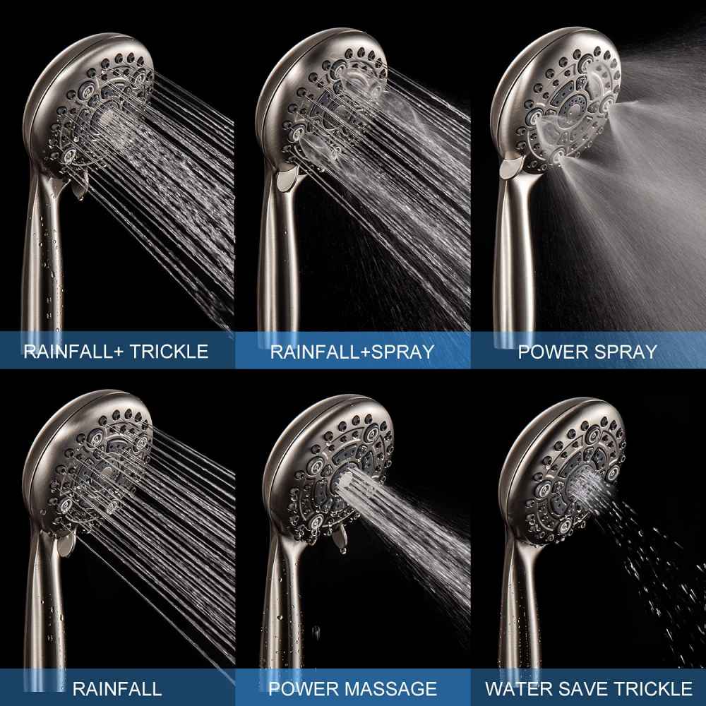 Brushed Nickel Wall Mount  Stainless Steel Round Shower Head