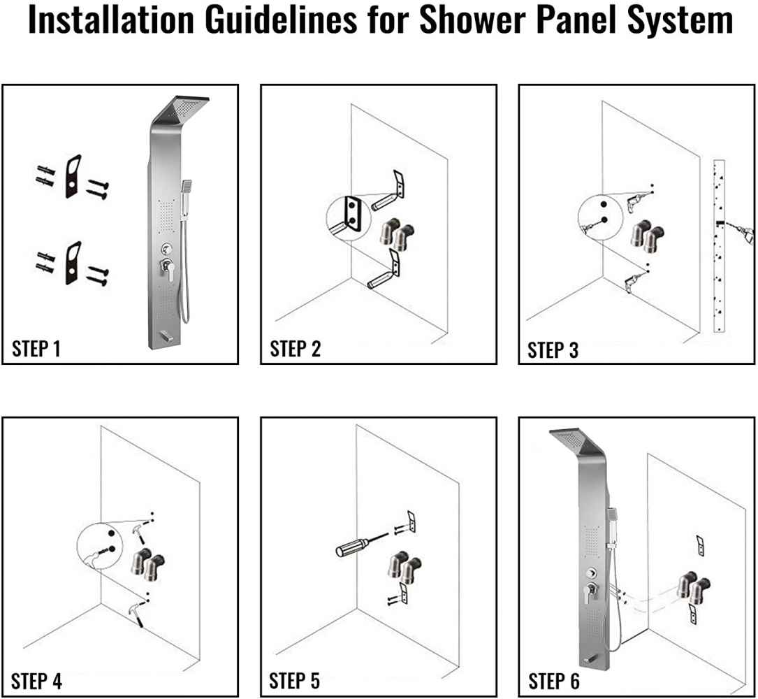 7.87-in. x 47-in. Shower Panel Stainless Steel Stainless Steel CUPC