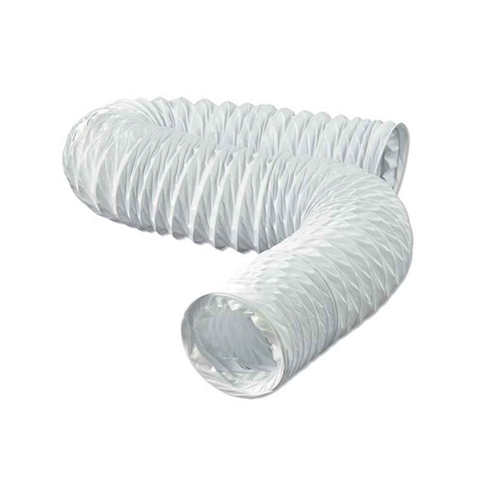 600-in. W Round Plastic Flexible Duct Hose In White