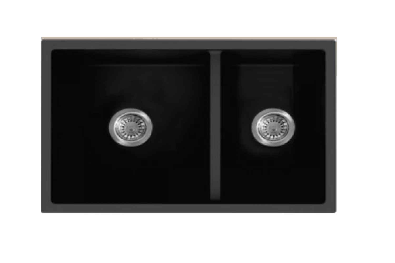 27-in. W Black Granite Composite Kitchen Sink With 2 Bowl