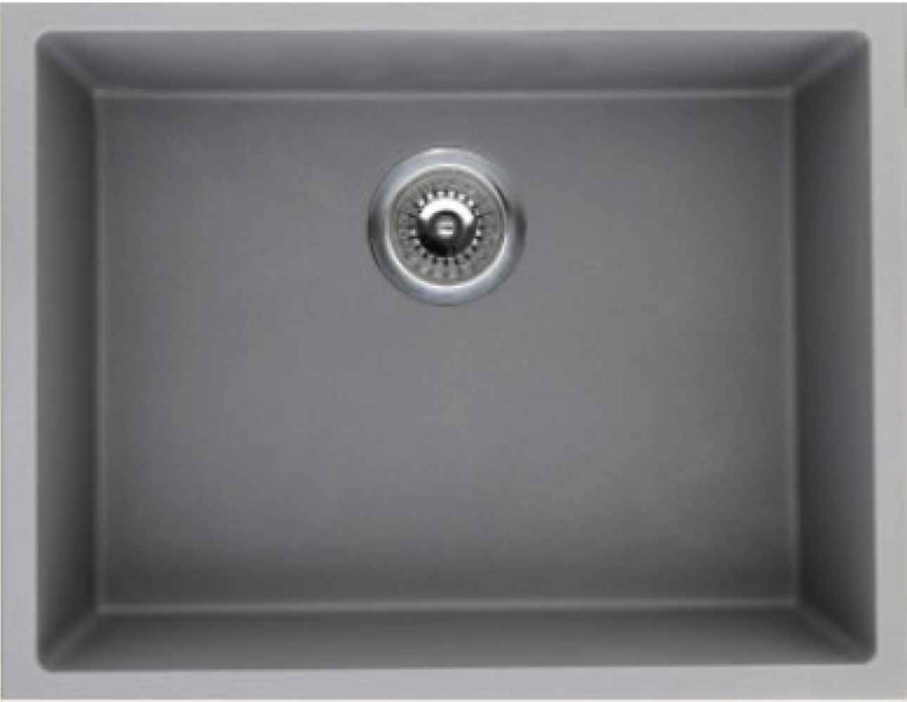 20-in. W Grey Granite Composite Kitchen Sink With 1 Bowl