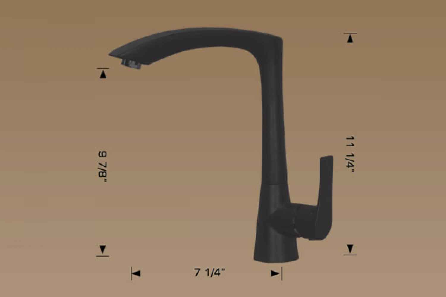 1 Hole Black Kitchen Sink Faucet Black Stainless Steel