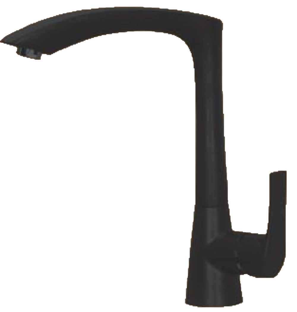 1 Hole  Black Kitchen Sink Faucet Black Stainless Steel