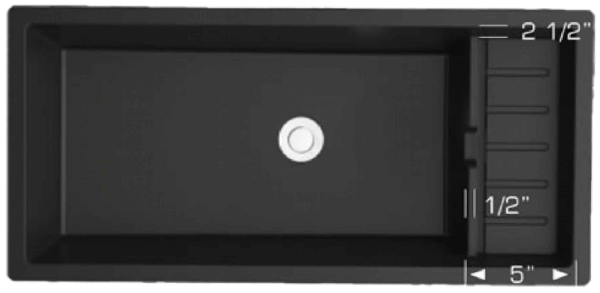 40-in. W Black Granite Composite Kitchen Sink With 1 Bowl