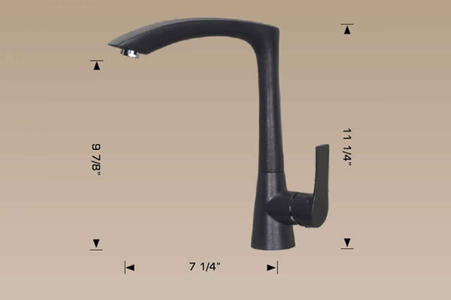 1 Hole Stainless Steel Kitchen Sink Faucet Grey Stainless Steel