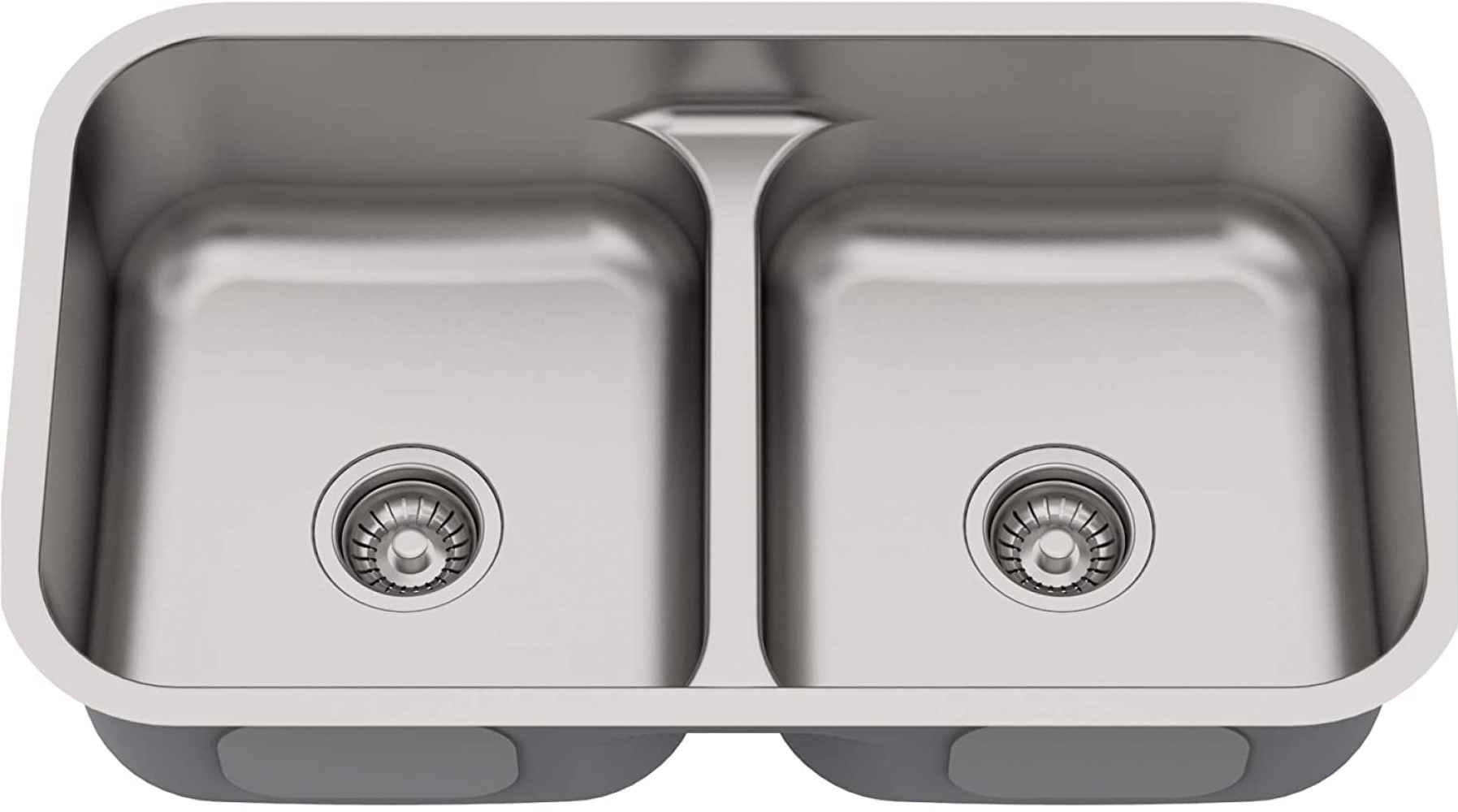 32.375-in. W CSA Approved Stainless Steel Kitchen Sink With 2 Bowl And 18 Gauge
