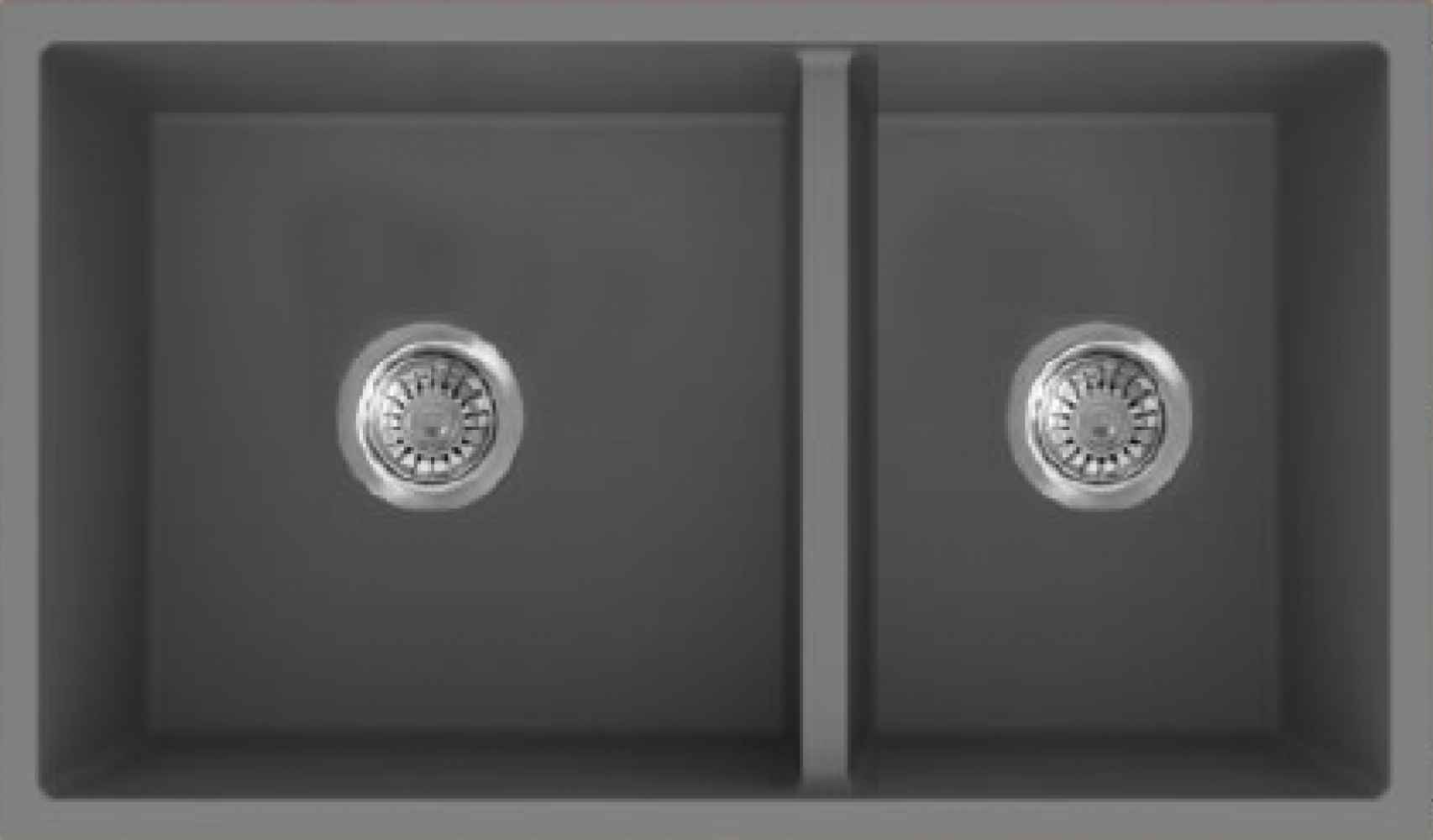 34-in. W CSA Approved Grey Granite Composite Kitchen Sink With 2 Bowl