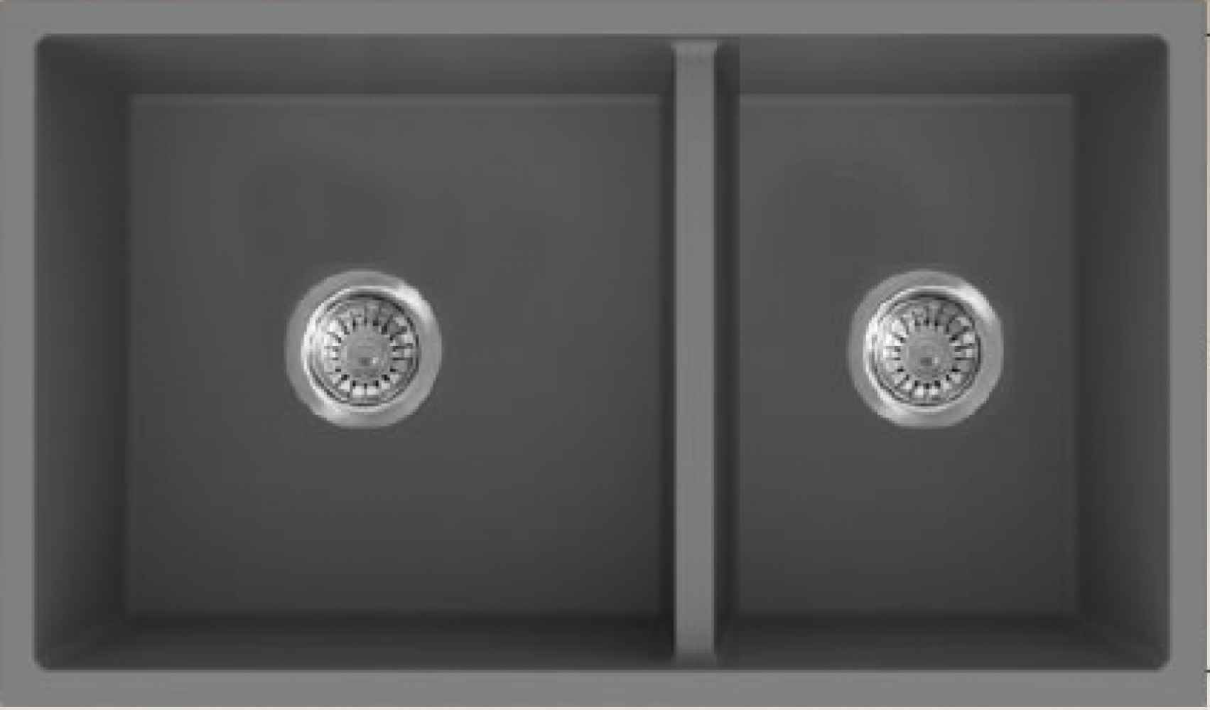34-in. W CSA Approved Grey Granite Composite Kitchen Sink With 2 Bowl