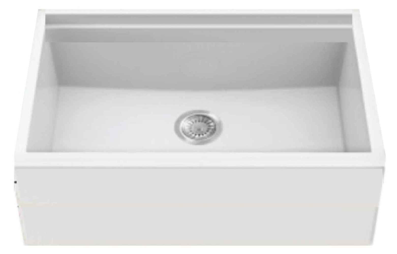 33-in. W CSA Approved White Granite Composite Kitchen Sink With 1 Bowl